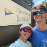 Justin and Natalia in front of Pymatuning Clubhouse